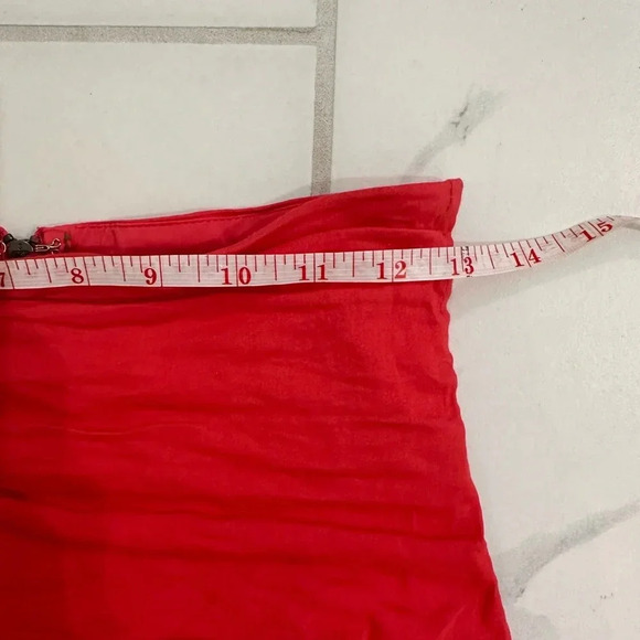 Nicole Miller Atelier Coral Pink Satin Tight Pencil Skirt Ruched Size 6 Holiday - Picture 7 of 8